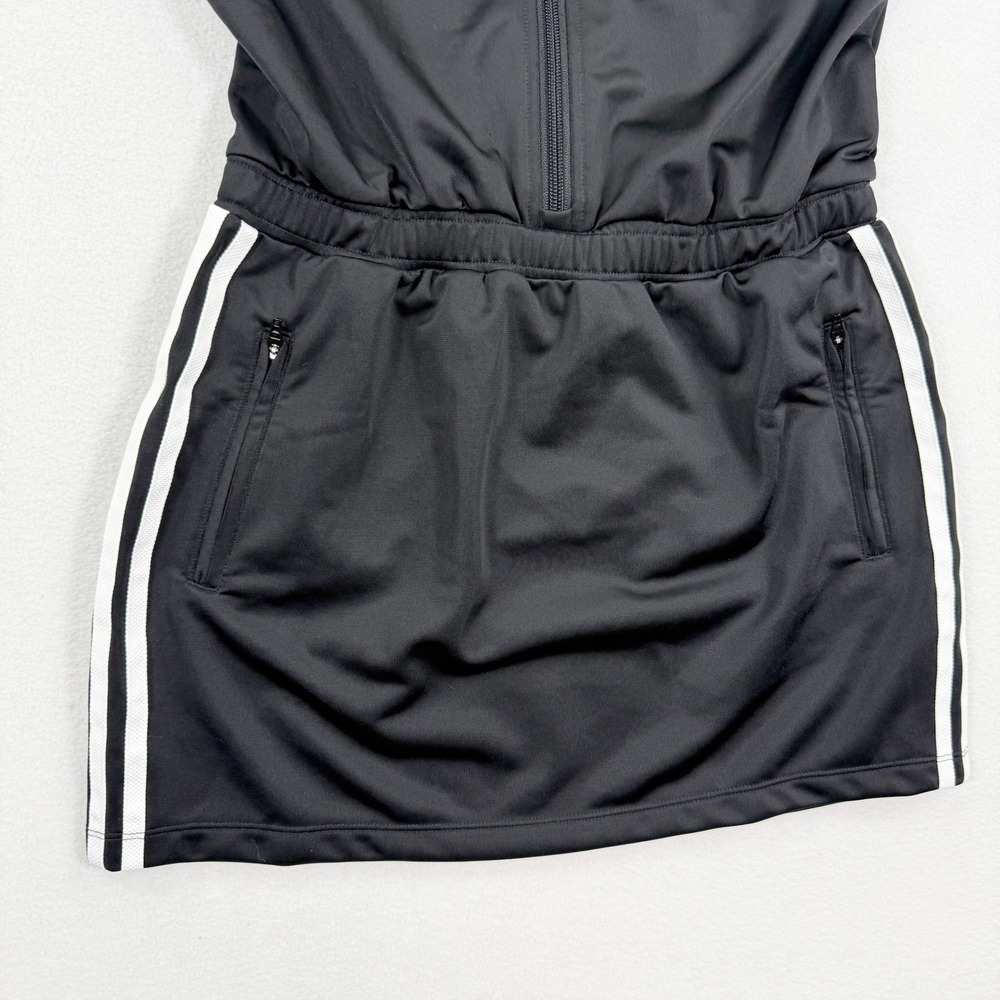 Adidas Kids Firebird Dress Skirt Romper Size L Black White 3-Stripe JD3535 - Picture 6 of 11